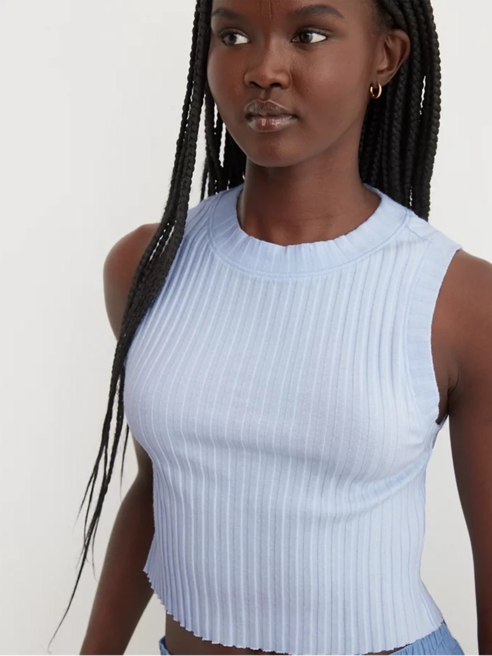 Aerie High Neck Ribbed Tank Top